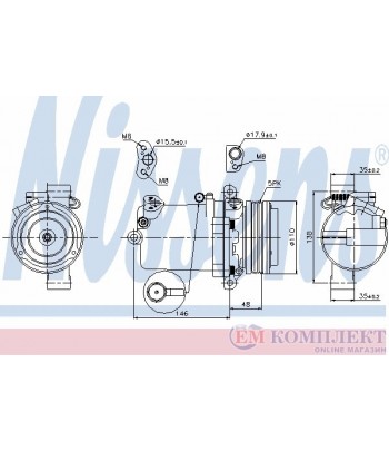 КОМПРЕСОР КЛИМАТИК BMW 3 SERIES E46 TOURING (1999-) 318 i - NISSENS