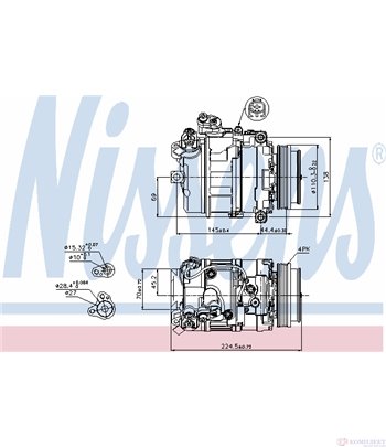 КОМПРЕСОР КЛИМАТИК BMW 5 SERIES E60 (2003-) 545i - NISSENS