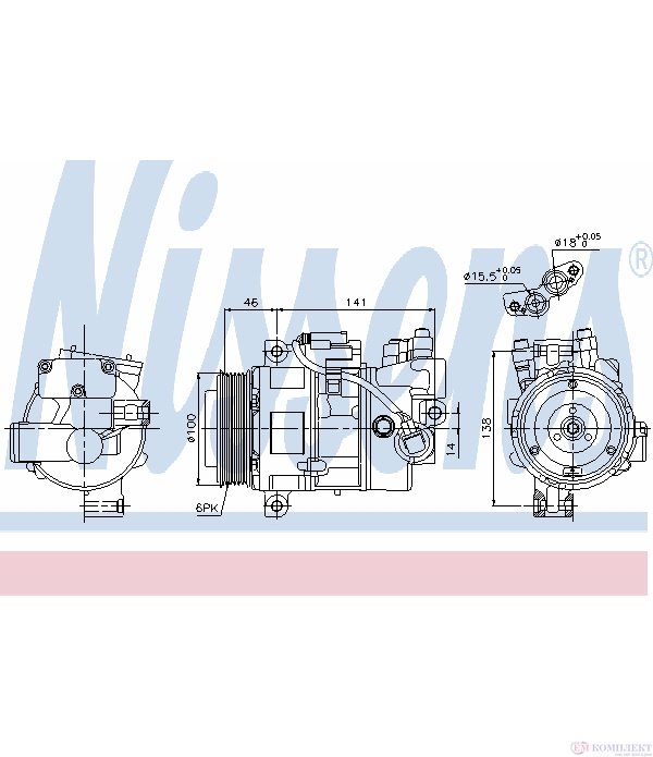 КОМПРЕСОР КЛИМАТИК BMW 1 SERIES E81, E87 (2004-) 120d - NISSENS