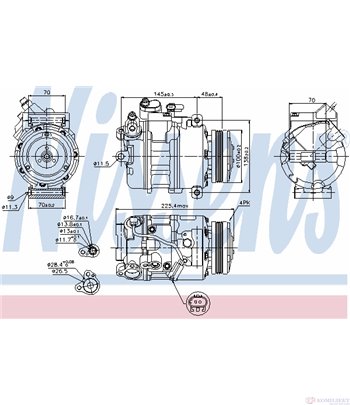 КОМПРЕСОР КЛИМАТИК BMW 5 SERIES E60 (2003-) 525xd - NISSENS
