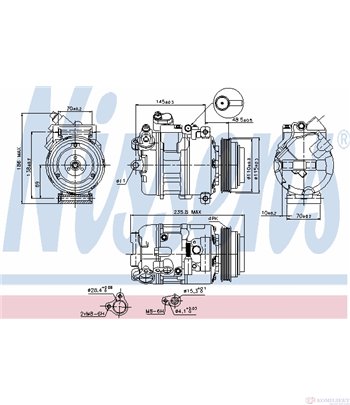 КОМПРЕСОР КЛИМАТИК BMW 3 SERIES E46 COUPE (1999-) 330 Ci - NISSENS