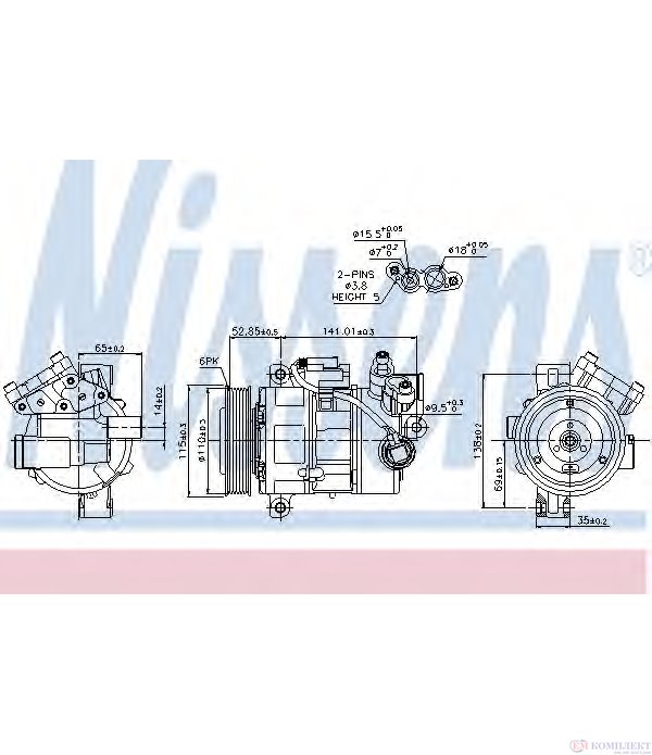 КОМПРЕСОР КЛИМАТИК BMW 1 SERIES F21 (2012-) 116i - NISSENS