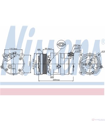 КОМПРЕСОР КЛИМАТИК CHEVROLET NUBIRA SEDAN (2005-) 1.4 - NISSENS