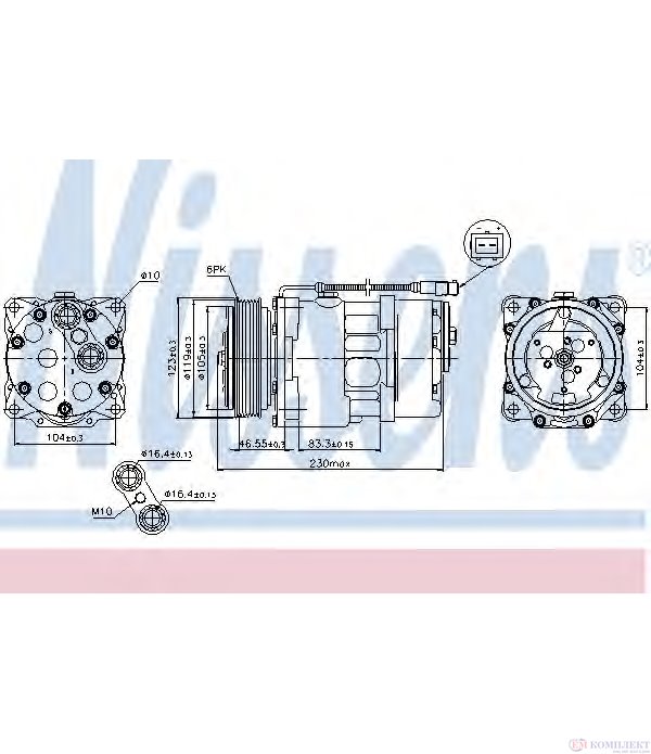 КОМПРЕСОР КЛИМАТИК CITROEN XM (1994-) 2.0 i 16V - NISSENS