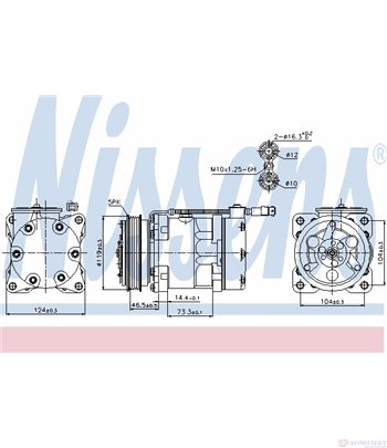 КОМПРЕСОР КЛИМАТИК CITROEN SAXO (1996-) 1.6 VTL,VTR - NISSENS