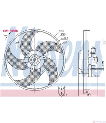 ПЕРКА ВЕНТИЛАТОРНА CITROEN XSARA BREAK (1997-) 1.4 i - NISSENS