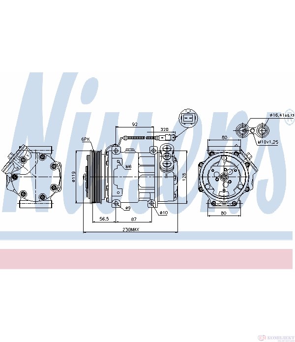 КОМПРЕСОР КЛИМАТИК CITROEN C5 BREAK (2001-) 1.8 16V - NISSENS