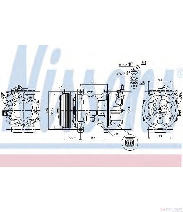 КОМПРЕСОР КЛИМАТИК CITROEN C3 (2002-) 1.4 16V HDi - NISSENS