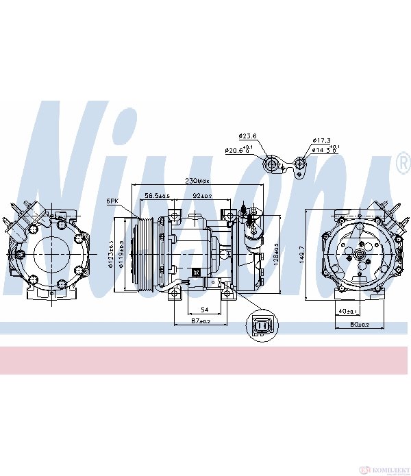 КОМПРЕСОР КЛИМАТИК CITROEN C8 (2002-) 3.0 V6 - NISSENS