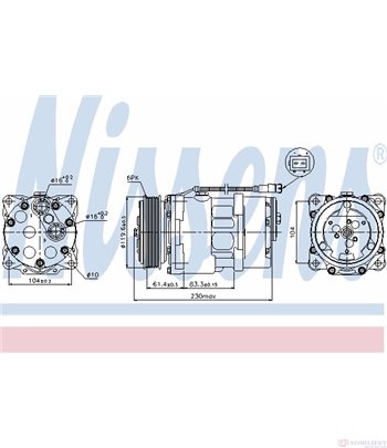 КОМПРЕСОР КЛИМАТИК CITROEN BERLINGO (2008-) 1.6 HDi 75 - NISSENS