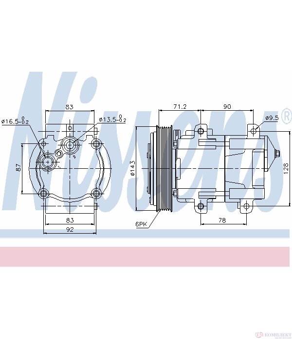 КОМПРЕСОР КЛИМАТИК FORD MONDEO I SEDAN (1993-) 2.0 i 16V - NISSENS