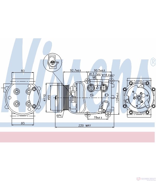 КОМПРЕСОР КЛИМАТИК FORD FOCUS COMBI (1999-) 1.8 TDITDDi - NISSENS