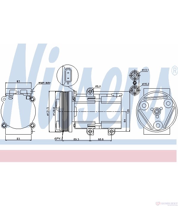 КОМПРЕСОР КЛИМАТИК FORD MONDEO II COMBI (1996-) 1.6 i 16V - NISSENS