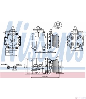 КОМПРЕСОР КЛИМАТИК FORD MONDEO III COMBI (2000-) 2.5 V6 24V - NISSENS