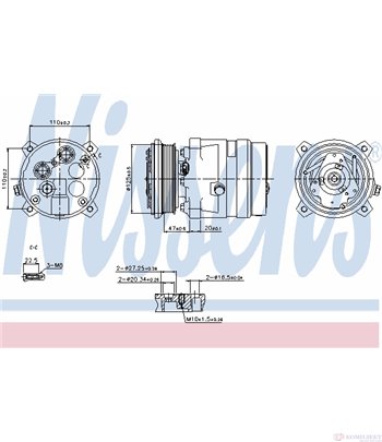 КОМПРЕСОР КЛИМАТИК LANCIA DEDRA SW (1994-) 1.9 TDS - NISSENS