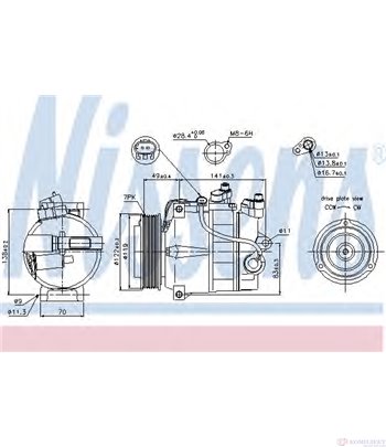 КОМПРЕСОР КЛИМАТИК MERCEDES C CLASS W204 (2007-) C 300 CDI 4-matic - NISSENS