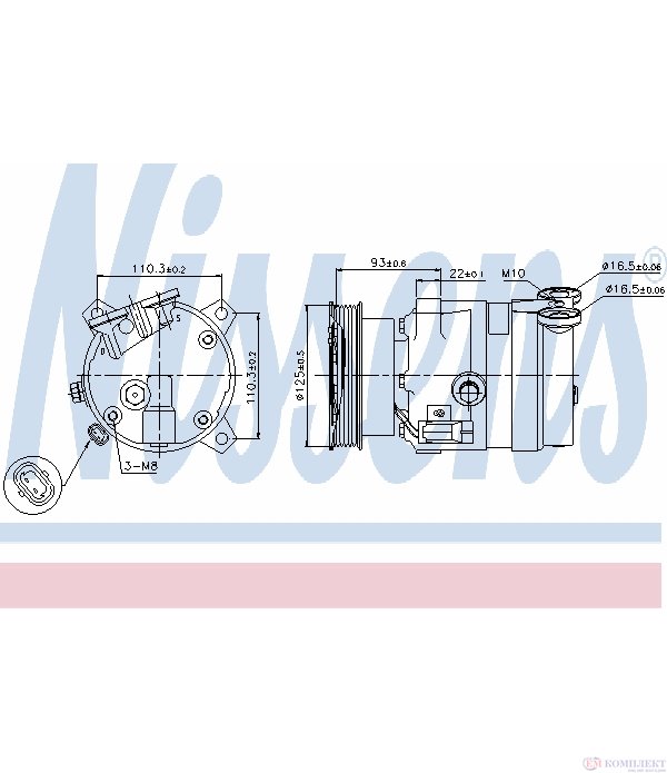 КОМПРЕСОР КЛИМАТИК OPEL CORSA B (1993-) 1.4 Si - NISSENS
