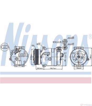 КОМПРЕСОР КЛИМАТИК OPEL VECTRA B (1995-) 1.6 i - NISSENS