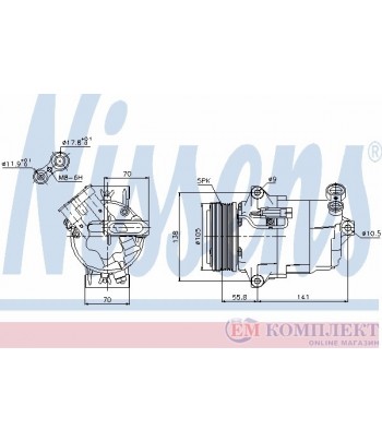 КОМПРЕСОР КЛИМАТИК OPEL ASTRA H COMBI (2004-) 1.6 LPG - NISSENS