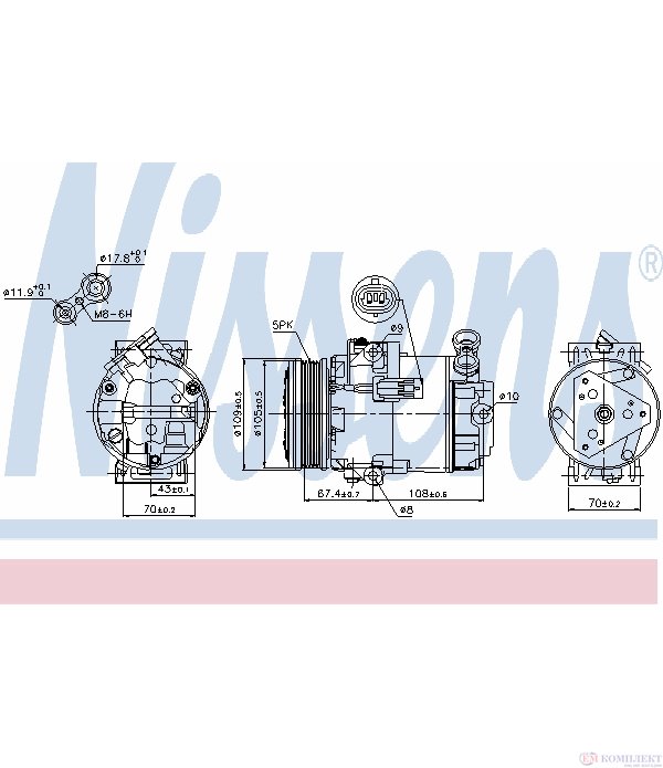 КОМПРЕСОР КЛИМАТИК OPEL ASTRA H COMBI (2004-) 1.4 LPG - NISSENS