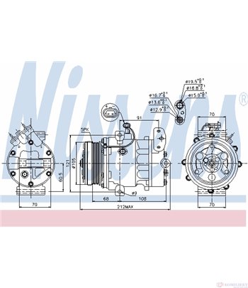 КОМПРЕСОР КЛИМАТИК OPEL ASTRA G COMBI (1998-) 1.2 16V - NISSENS