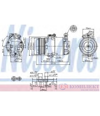 КОМПРЕСОР КЛИМАТИК OPEL ASTRA G COMBI (1998-) 2.0 DI - NISSENS