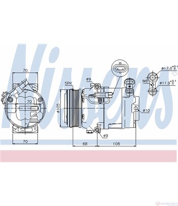 КОМПРЕСОР КЛИМАТИК OPEL ASTRA H COMBI (2004-) 1.4 - NISSENS