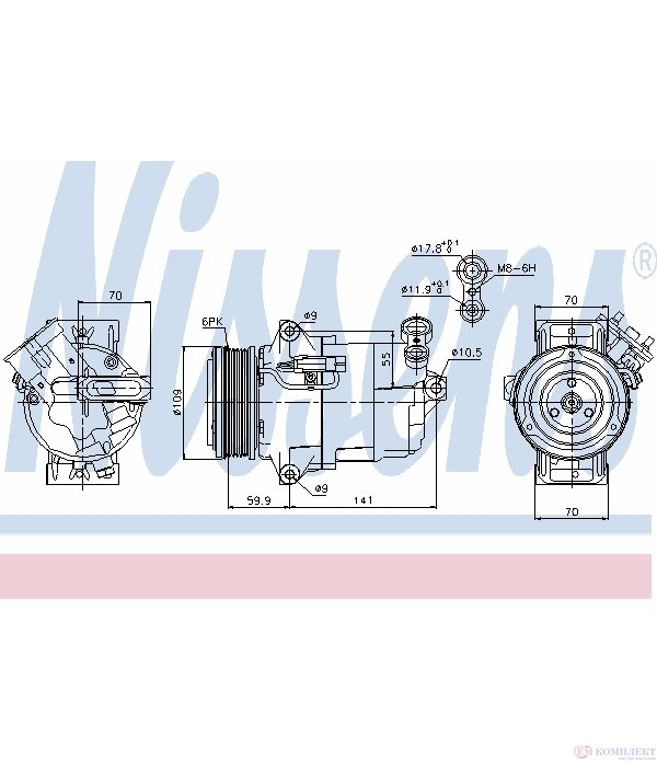 КОМПРЕСОР КЛИМАТИК OPEL ASTRA H VAN (2004-) 1.9 CDTI - NISSENS