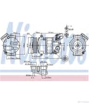 КОМПРЕСОР КЛИМАТИК OPEL INSIGNIA SEDAN (2008-) 2.0 Turbo E85 - NISSENS