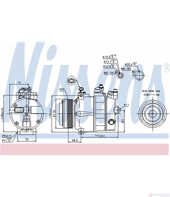 КОМПРЕСОР КЛИМАТИК OPEL ZAFIRA (1999-) 1.6 16V - NISSENS