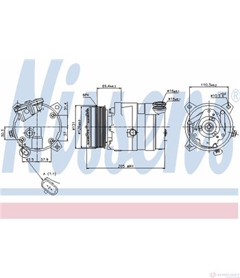 КОМПРЕСОР КЛИМАТИК OPEL OMEGA B COMBI (1994-) 2.2 DTI 16V - NISSENS