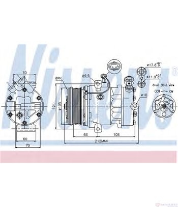 КОМПРЕСОР КЛИМАТИК OPEL ASTRA G HATCHBACK (1998-) 1.7 CDTI - NISSENS