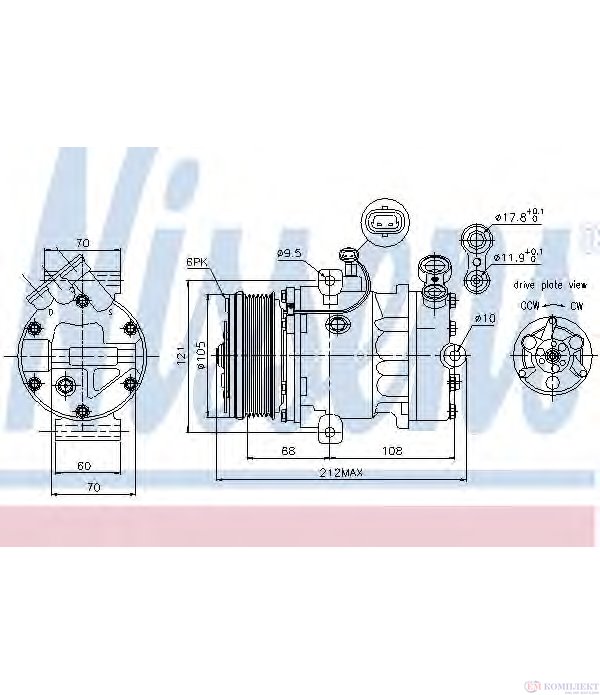 КОМПРЕСОР КЛИМАТИК OPEL ASTRA G COMBI (1998-) 1.7 CDTI - NISSENS