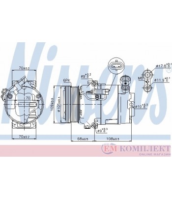 КОМПРЕСОР КЛИМАТИК OPEL ASTRA H COMBI (2004-) 1.7 CDTI - NISSENS