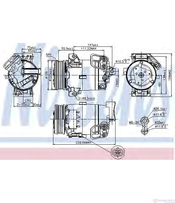 КОМПРЕСОР КЛИМАТИК OPEL ASTRA H COMBI (2004-) 1.8 - NISSENS