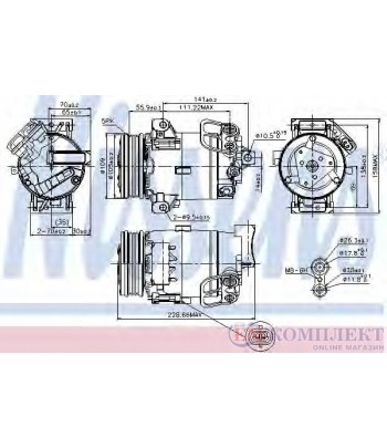 КОМПРЕСОР КЛИМАТИК OPEL ASTRA H TWINTOP (2005-) 1.6 Turbo - NISSENS