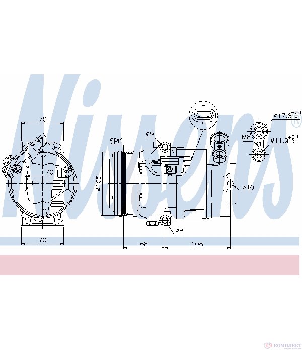 КОМПРЕСОР КЛИМАТИК OPEL ASTRA H GTC (2005-) 1.2 - NISSENS