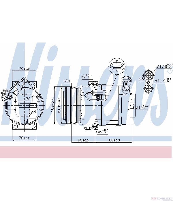 КОМПРЕСОР КЛИМАТИК OPEL ASTRA H SEDAN (2007-) 1.7 CDTi - NISSENS