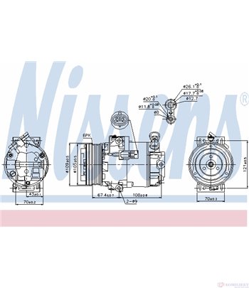 КОМПРЕСОР КЛИМАТИК OPEL ASTRA H SEDAN (2007-) 1.7 CDTi - NISSENS