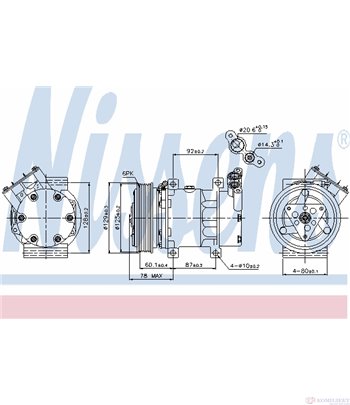 КОМПРЕСОР КЛИМАТИК RENAULT MEGANE I CLASSIC (1996-) 1.9 dTi - NISSENS