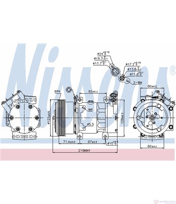 КОМПРЕСОР КЛИМАТИК RENAULT KANGOO EXPRESS (1997-) 1.6 16V - NISSENS