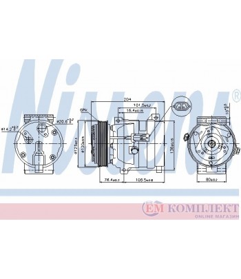 КОМПРЕСОР КЛИМАТИК RENAULT LAGUNA II GRANDTOUR (2001-) 2.0 16V Turbo - NISSENS