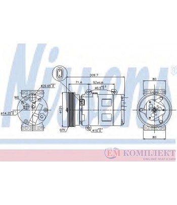 КОМПРЕСОР КЛИМАТИК RENAULT MEGANE II COUPECABRIO (2003-) 1.6 - NISSENS