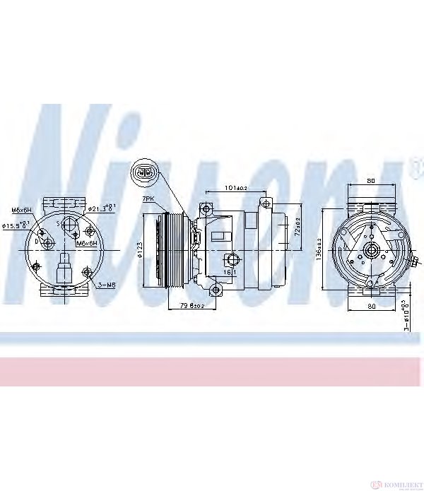 КОМПРЕСОР КЛИМАТИК RENAULT MEGANE II SEDAN (2003-) 1.9 dCi - NISSENS