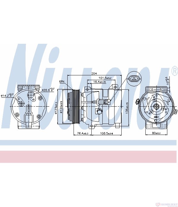 КОМПРЕСОР КЛИМАТИК RENAULT VEL SATIS (2002-) 2.0 16 V Turbo - NISSENS