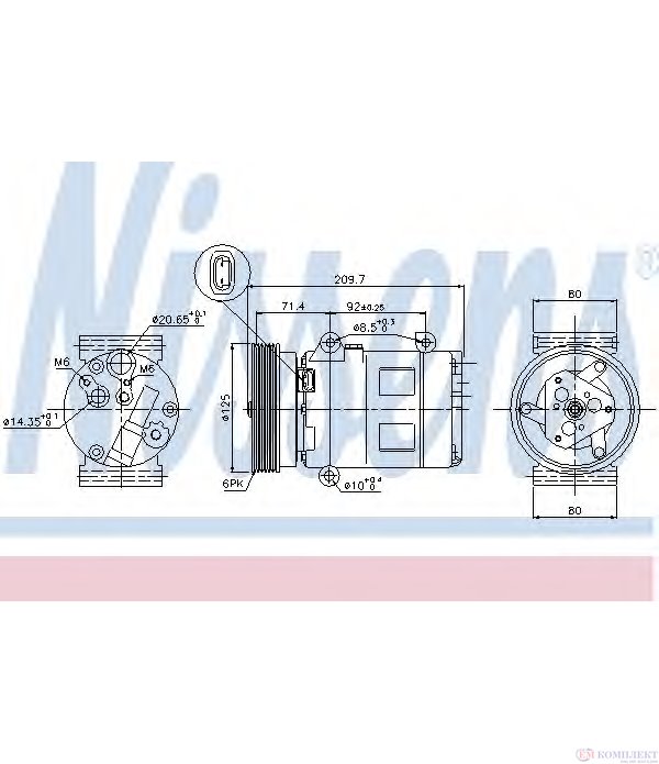 КОМПРЕСОР КЛИМАТИК RENAULT MEGANE II COMBI (2003-) 1.6 16V Hi-Flex - NISSENS