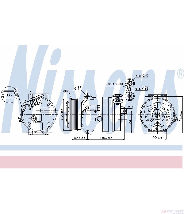 КОМПРЕСОР КЛИМАТИК SAAB 9-5 COMBI (1998-) 2.0 T Bio Power - NISSENS