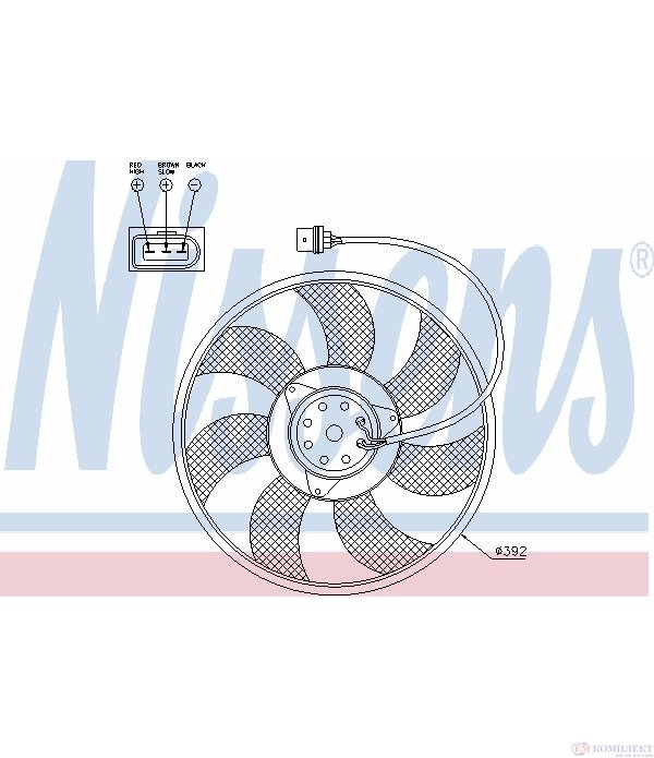 ПЕРКА ВЕНТИЛАТОРНА SKODA FABIA COMBI (2000-) 1.4 TDI - NISSENS