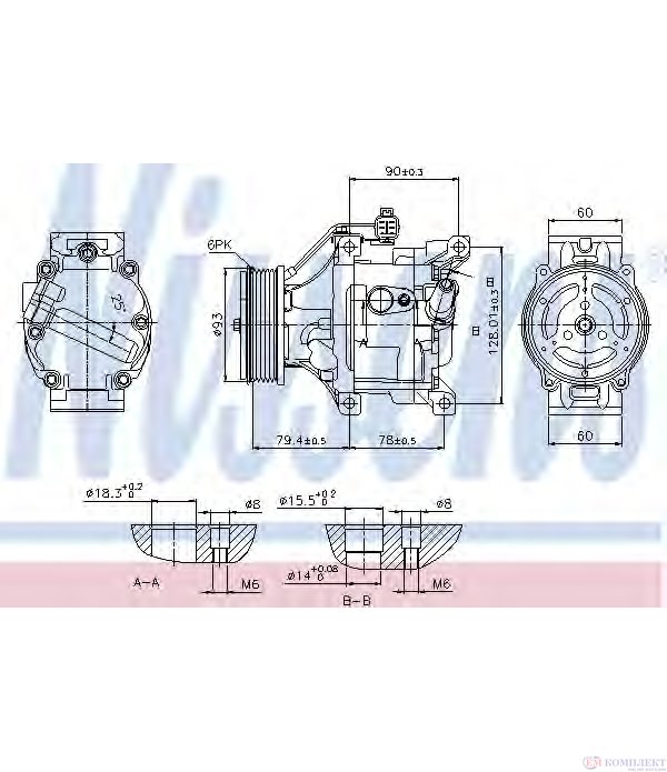 КОМПРЕСОР КЛИМАТИК TOYOTA COROLLA (2001-) 1.6 VVT-i - NISSENS