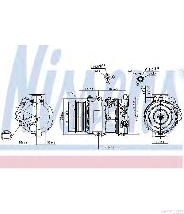 КОМПРЕСОР КЛИМАТИК TOYOTA RAV 4 III (2005-) 2.0 VVT-i - NISSENS